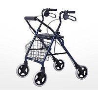 ZXQL Crutch Walking aids, Walker Thickening Senior Trolley Disabled Walker Four Rounds with seat Collapsible with handbrake Bearing Strong