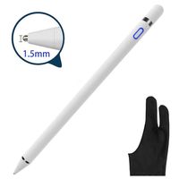 Ni-SHEN Stylus Pen for Touch Screens, [anti-touch gloves] Rechargeable 1.5mm Fine Point Smart Pencil Digital Stylus Pen, Stylus Pencil Compatible with Apple iPad Samsung Tablets and Cellphones (White)