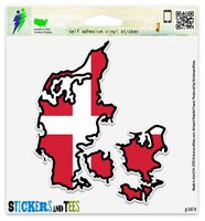 Denmark Map Flag Vinyl Car Bumper Window Sticker 2" x 3"