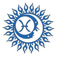 Home Grown Claremore Pisces (Zodiac) Vinyl Sticker | 5.5" Width X 5.5" Height (Blue)