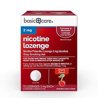 Basic Care Nicotine Polacrilex Lozenge, 2 mg (nicotine), Stop Smoking Aid, Cherry Flavor, 72 Count