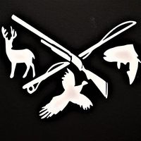 Chase Grace Studio Hunting Fishing Deer Pheasant Fish Vinyl Decal Sticker|WHITE|Cars Trucks Vans SUV Laptops Walls Glass Metal |7.5" X 5.5"|CGS871