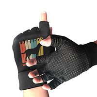 Mens Womens Vintage Style Labrador Retriever Silhouette Fingerless Gloves for Computer Typing and Daily Work