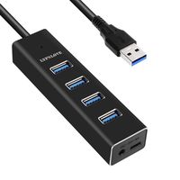 LYFNLOVE USB 3.0 Hub 4 Port High Speed Aluminum USB Data Hub Splitter Extension for Laptop,PC, Computer, USB Flash Drive and More