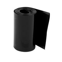 uxcell 65mm Flat Width 3 Meters Length PVC Heat Shrink Tube Black for 18650 Batteries