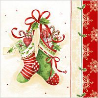 Paper Luncheon Napkins 2 X 20pcs 13"x13" Christmas Stockings