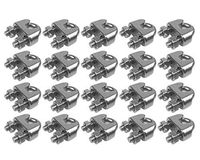 Muzata Wire Rope Clip,M3 Wire Rope Clamp,T316 Marine Grade Stainless Steel Cable Clamps 1/8" (20 Pack)
