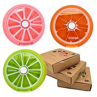 Pill Box Weekly for Purse 7 Compartments Large Medicine Pill Organizer Set of 3 Travel Portable