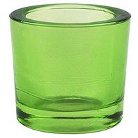 Bluecorn Beeswax Heavy Glass Votive and Tea Light Candle Holders (12, Lime)