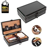 COMMODA Portable Waterproof Premium Plastic Hard Shell Cedar Cigar Travel Case Cedar Humidor Cutter Stand Set Wooden Box …