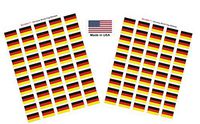 Made in USA! 100 Country Flag 1.5" x 1" Self Adhesive World Flag Scrapbook Stickers, Two Sheets of 50, 100 International Sticker Decal Flags Total (Germany)
