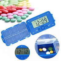 LSSB Pill Box Daily Pill Box,Pill Organiser Digital Pill Timer Box 5 Groups of Alarm Clocks 6 Compartments Pill Box for Dementia Patients Pills Vitamins Fish Oil