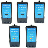 Amsahr 18C0032 Remanufactured Replacement Lexmark Ink Cartridges for Select Printers/Faxes - 3 Black/2 Color