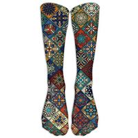 Socks Vintage Patchwork With Floral Mandala Elements Unisex Outdoor Adult Sport Over-The-Calf Knee High Stockings