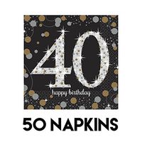 amscan Sparkling Celebration 40 Beverage Paper Napkins Value Pack (50 ct)