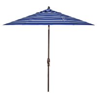 Treasure Garden 9-Foot (Model 810) Deluxe Auto-Tilt Market Umbrella Bronze Frame Sunbrella Fabric: Milano Cobalt Stripe (Includes 3 Year Extended Frame Warrantee)