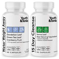 Water Pills & Colon Cleanse Kick off Weight Management | Natural Diuretic & Cleanser for Hips & Waist Line Reduction | Detox Cleanser Water Away Laxative for Bloating Relief Regularity Fluid Retention