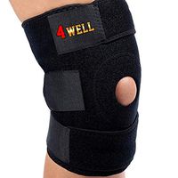 4well Knee Patella Support Brace for Men Women - Best Open Patella Knee Stabilizer for Walking Injury Recovery Running Sport ACL | Non Slip Comfortable Adjustable Knee Brace Neoprene FDA Approved