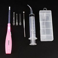 Melleco Lighted Tonsil Stone Remove Tool Pick for Fresh Breath + 1 Cleaning Irrigator Syringe Bad Breath Treatment