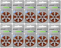 Power One Size 312 MERCURY FREE Hearing Aid Batteries (60 batteries)