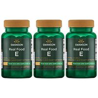 Swanson Real Food E from Non-GMO Sunflower Oil 400 Iu 60 Sgels 3 Pack