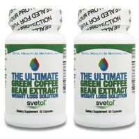 Ultimate Green Coffee Bean Extract with SVETOL 400mg per Capsule (120 Capsules) 2 Bottles 50% Chlorogenic Acid GCA