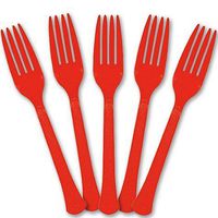 Extra Heavy Weight Plastic Forks | 20ct (Apple Red)