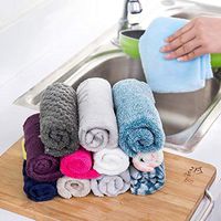 Euone Towel Clearance, 10Pcs High Efficient Anti-Grease Color Dish Cloth Bamboo Fiber Washing Towel Magic Kitchen Cleaning Wiping Rags