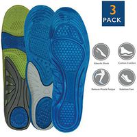 Dr. Zen Adjustable Orthotic Massaging Gel Insoles for Men and Women with Footbed and Heel Support Pack of 3