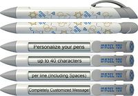 Greeting Pen Personalized Pens- Mazel Tov Wedding Invitation/Favor Mitzvah Rotating Message Pen - 6 Pack (P-WP-20-6)
