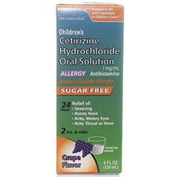 (3 Pack) Children's Cetirizine Allergy Syrup Grape Flavor, Alcohol Free, Dye Free & Sugar Free 4 Oz. (Compare to The Active Ingredient Found in Children's Zyrtec and Save!*