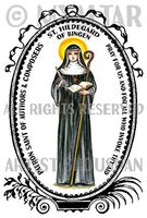 St Hildegard of Bingen for Authors & Composers 4"x6" Set of 6 Linen Postcards