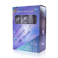 EDI Clear Full Size Plastic Cutlery Set, 32 Forks, 32 Knives, 32 Spoons (1)