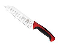 Mercer Culinary M22707RD Millennia 7-Inch Granton Edge Santoku Knife, Red