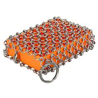 Blisstime Cast Iron Cleaner Premium 316 Stainless Steel Chainmail Scrubber with Silicone Insert for Cast Iron Skillet Pans