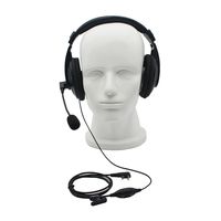 GoodQbuy Professional Noise Cancelling Radio Overhead Headsets Headphones with VOX-PTT Boom Mic for 2 Pin Kenwood Baofeng UV-5R Puxing Quansheng Wouxun HYT Nexedge Puxing Two Way Radio