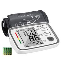 ATMOKO AMHP101AW Blood Pressure Monitor Upper Arm, Accurate Automatic Blood Pressure Machine Digital BP Heart Rate Meter for 2 Users,180 Readings Memory, 22-42cm Adjustable Large Cuff, White