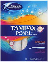 Tampax Pearl Plastic Fresh Scent Tampons, Super Plus Absorbency, 18-Count (Pack of 12)
