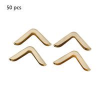 Akozon Book Corner Protectors 50pcs Book Corner Protectors for Scrapebooking Vintage Photo Album Diary(Brass)