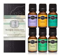 Tranquil Set of 6 Premium Grade Fragrance Oils - Vanilla, Cucumber Melon, Lavender, Amber, Bamboo, Ocean Breeze - 10ml