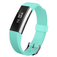 UMTELE Compatible with Fitbit Alta Bands, Soft Wristband with Metal Buckle Clasp Closure Replacement for Fitbit Alta/Alta HR/Fitbit Ace (Turquoise, Small)