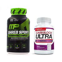 Shred Sport (60 Capsules) & Carb Block Ultra (60 Capsules) - Professional Strength Fat Burning, Weight Loss Package. Double Your Results!