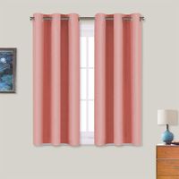 NICETOWN Window Curtains Room Darkening Drapes, Thermal Insulated Solid Grommet Light Block Curtains/Draperies for Cafe (Coral, One Pair, 34 by 45-inch)