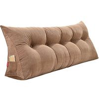 Mat Cushions - Headboard Bed Back Cushions Solid Color Large Cushions Soft Leather Sofa Washable Independent Lining Sofa Cushion (Color : A, Size : 180x20x50CM)
