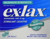 Ex-Lax Maximum Strength Laxative, 24-Count Pills (Pack of 2)