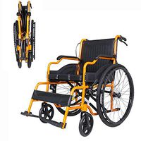 FC-LY Patient Handicapped Folding Wheelchair with Brake,Lightweight Portable Travel Transport Attendant and Parking Brakes Removable Footrests for Elderly Disabled Users