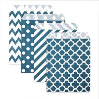 KEYYOOMY 100 Pcs Candy Buffet Bags Small Polka Dot Paper Treat Bags (Dark Teal, 5 inch X 7 inch)