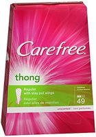 Carefree Thong Pantiliner Unscented 49 Liners Per Box