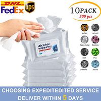 Alcohol Detergent Wipes,Large Wet Wipes(8"x6"),75% Soft Alcohol Wipes for All-Purpose Cleaning (10pack,Total 500wipes)