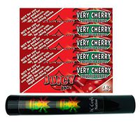 Herb Airtight Tube Pocket Protector with Juicy Jay's Very Cherry 1.25 Flavored Hemp Rolling Papers 5 Count DC Crafts Nation- Rasta Skull